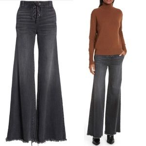 Nili Lotan Wade wide leg lace-up jeans